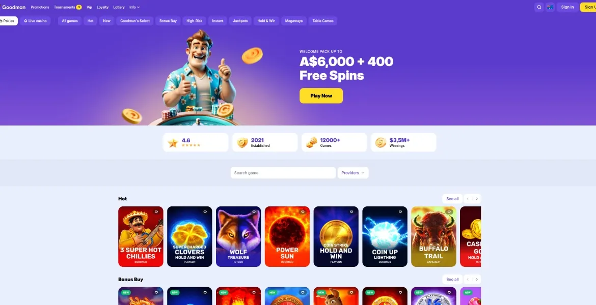 Goodman Casino login