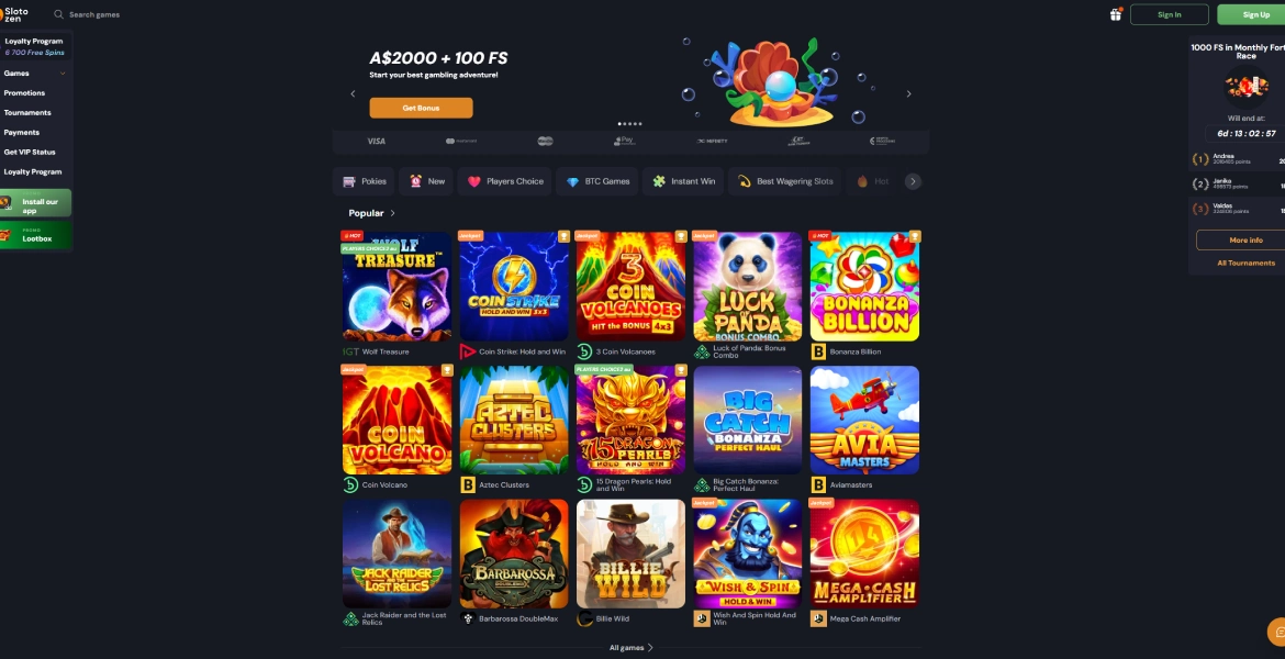 Slotozen login Australia